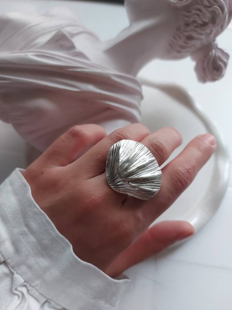 Nickel Silver Shell-Inspired Ring – Free Size