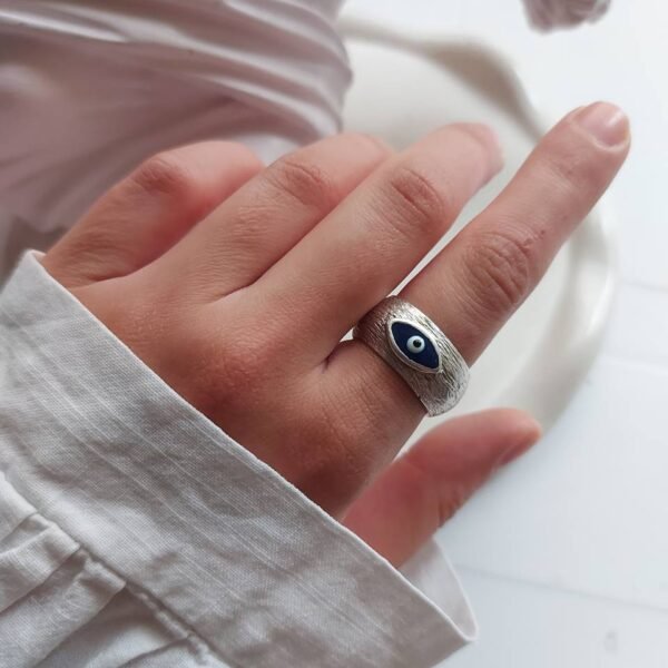 Nickel Silver Evil Eye Ring