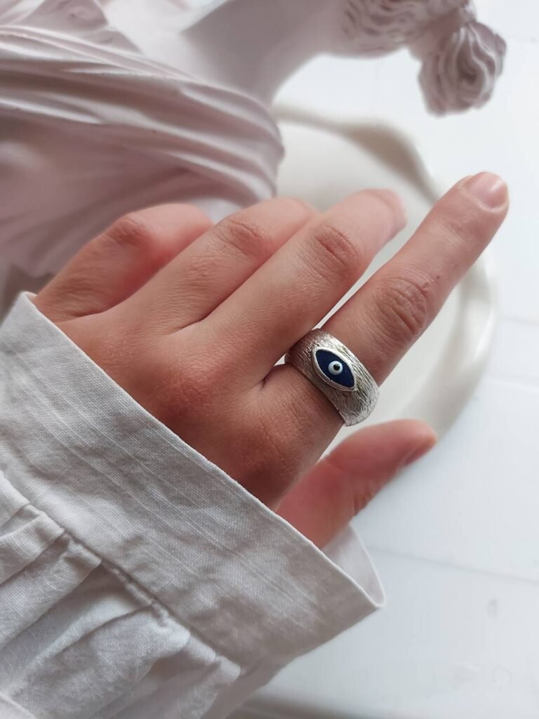 Nickel Silver Evil Eye Ring