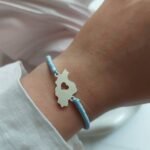 Silver 925 Bracelet – Iran Map with Heart