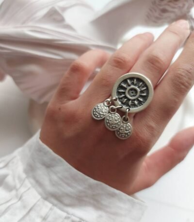Nickel Silver Coin Charm Ring