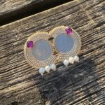 Khorshid Handmade Earrings (Pahlavi Coin with high Quality Stones)