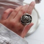 Nickel Silver Spiral Rose Ring