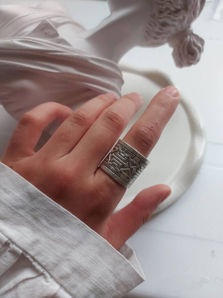 Handmade Nickel Silver Ring – Silver-Plated Tribal Art