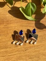 Vâresh – Earrings Inspired by Rain, Made of Mirror, Gemstone, and Pearl - Image 3