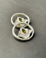 Pardisak handmade earrings Papier-Mache with pea stone - Image 4