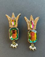 Shazdeh handmade earrings  Papier-Mache with pea stone - Image 5