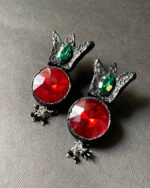 Shazdeh Handmade Black Papier-Mache Earrings – Bold and Artistic Style - Image 2