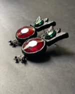 Shazdeh Handmade Black Papier-Mache Earrings – Bold and Artistic Style - Image 4