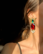 Shazdeh gold earrings handmade Papier-Mache - Image 4