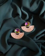 Shah_zad handmade earrings Papier-Mache with pea stone - Image 4