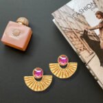 Shahzad handmade earrings Papier-Mache with pea stone