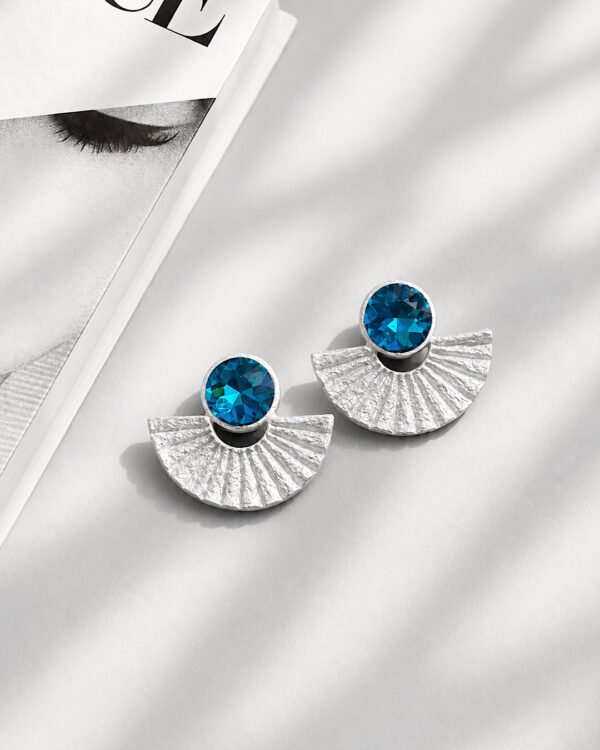 Shah_zad handmade earrings Papier-Mache with blue stone