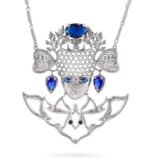 Katayoun Gold Plated Silver Pendant with Sapphire gemstone - Image 2