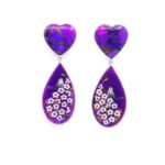 Handmade Pendant, Purple Copper Mohave, Bone Painting