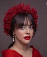 Dokhtaran-e-Dasht-Dagh.Gold Plated Silver Earrings With Ruby and Sapphire gemstones. - Image 2