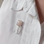 Modern Silver Brooch with Pale Zircon Accent