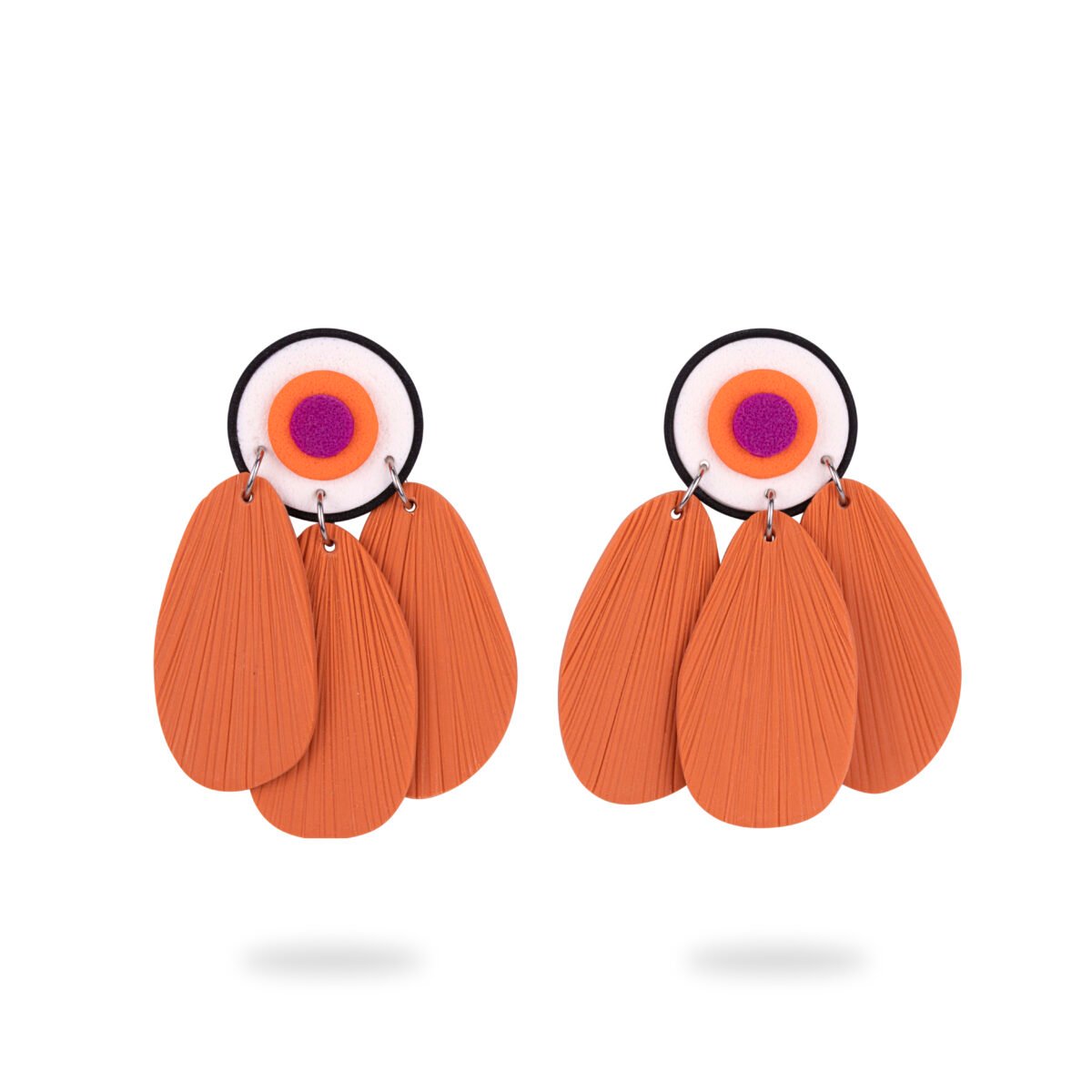 Arzhan (Orange) handmade earring contemporary polymer