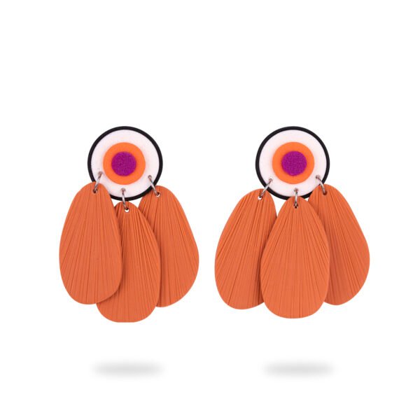 Arzhan (Orange) handmade earring contemporary polymer