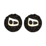 Hich Handmade Earrings Paper Mache Black and copper color