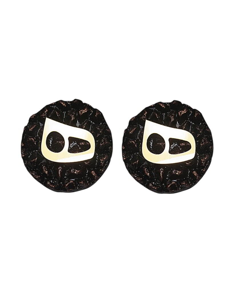 Hich Handmade Earrings Paper Mache Black and copper color