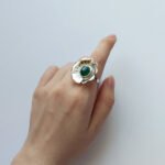 Lotus Flower Ring with Agate