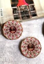 Merlin Monroe earrings, handmade, paper mache - Image 4