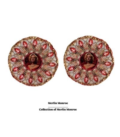 Merlin Monroe earrings, handmade, paper mache