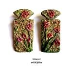 Dream garden handmade earrings, paper mache