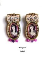 Sogoli, handmade earrings, paper mache