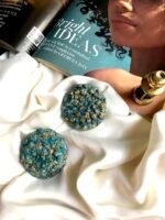 Blue cookie, handmade earrings, art antique jewelry, paper mache - Image 2