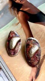 Gold stone, handmade earrings, art antique jewelry, paper mache, minimal - Image 3