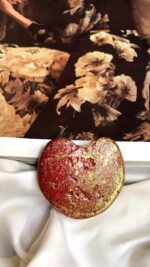 Heart, handmade brooch, art antique jewelry, paper mache - Image 4