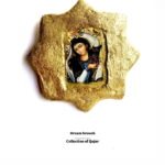 Dream brooch, handmade brooch, paper mache, Antique