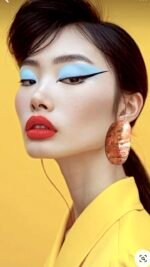 Minimal earrings, stone, handmade, paper mache - Image 4