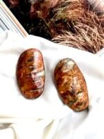 Minimal earrings, stone, handmade, paper mache - Image 3