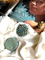 Blue cookie, handmade earrings, art antique jewelry, paper mache - Image 3