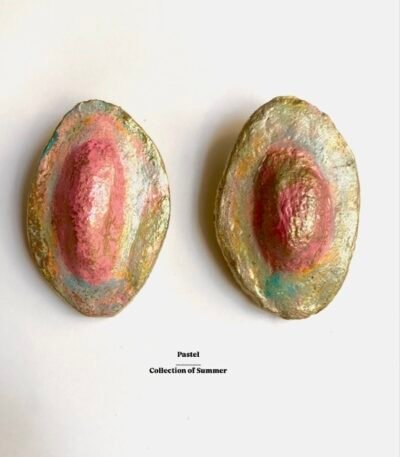 Pastel, collection of Summer, handmade earrings, paper mache
