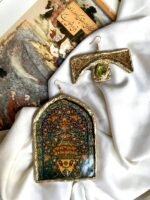 Golestan, handmade paper mache earrings - Image 2