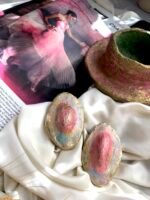 Pastel, collection of Summer, handmade earrings, paper mache - Image 3