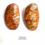 Minimal earrings, stone, handmade, paper mache