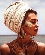 Tulip, handmade earrings, art antique jewelry, paper mache - Image 2