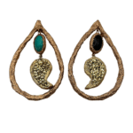 Toranj – Handmade Paper Mache Earrings With Handmade Resin Stone