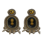 Golden Nectar –Handmade Jewel – Embroidered Ea