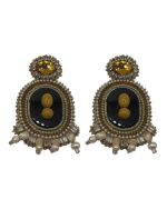 Golden Nectar –Handmade Jewel – Embroidered Ea