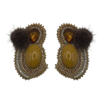 Desert Gold – Handmade Jewel-Embroidered Earrings