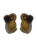 Desert Gold – Handmade Jewel-Embroidered Earrings