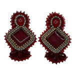 Persian Fire – Handmade Jewel-Embroidered Earrings