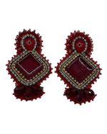 Persian Fire – Handmade Jewel-Embroidered Earrings