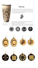 Susa cup, ancient motifs, handmade earrings, hand painting, paper mache - Image 2